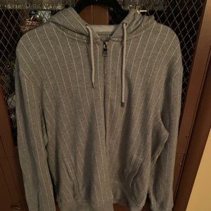 Michael Kors Gray Pinstripe Full Zip Hoodie XL